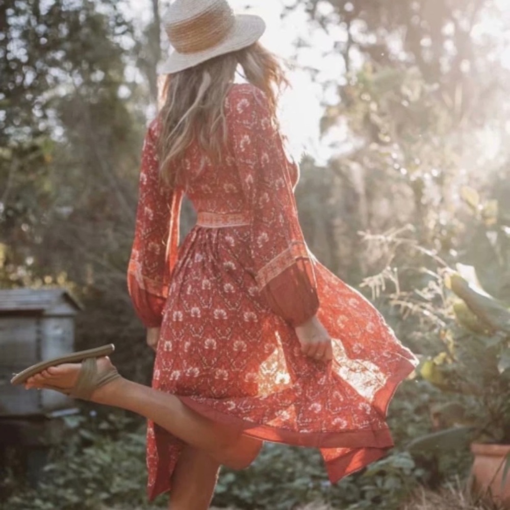 New Boho Floral Print Gypsy Midi Maxi Dress - Picture 2 of 10
